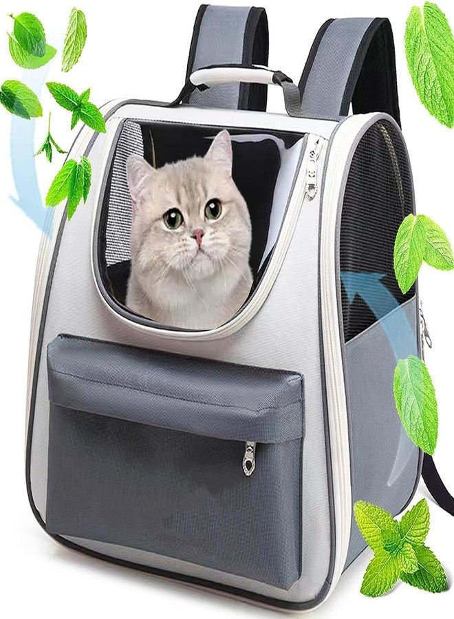 KittuPet New Cat Bag Portable Crossbody Portable Pet Bag Transparent Three Sided Breathable Foldable Pet Products Transparent Foldable Pet Dog Cat Carrier Cage Collapsible Travel Kennel Grey Color - Image 1
